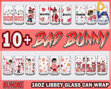 10+ Valentine Bad Bunny Glass Can Wrap Png 16Oz Libbey Trendy Benito Svg