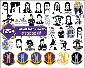 125+ Wednesday Addams Svg Bundle Family Halloween Png Cut File For Cricut Svg