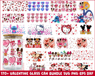 170+ Valentine Cartoon Wrap Glass Can Happy 16Oz Libbey Svg Png Eps Dxf Digital Download Svg