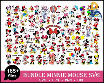 184+ Minnie Mouse Svg Bundle Digital File Svg Eps Png Dxf Vector
