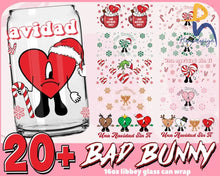 20+ Christmas Bad Bunny 16Oz Glass Can Png Svg