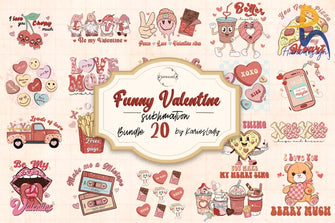 20 Valentines Day Funny Bundle Valentine Sublimation Design Digital Download Vlt15122215 Svg