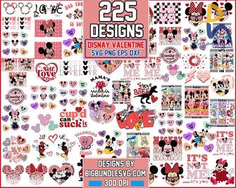 225 Disney Valentines Day Bundle Mickey Svg Png Eps Dxfdesigns Svg
