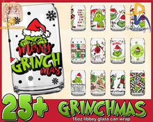 25+ Christmas Grinch Libbey Glass Can Wrap Png Bundle Svg