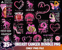 35+ Breast Cancer Png Bundle Tackle Beat Fight Stronger Than Survivor Warrior Messy Bun Skull In