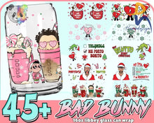 45+ Christmas Bad Bunny 16Oz Glass Can Png Crm10112201 Svg