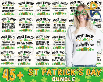45+ Most Likely To St Patricks Day Png Patrick Bundle Family Matching Svg