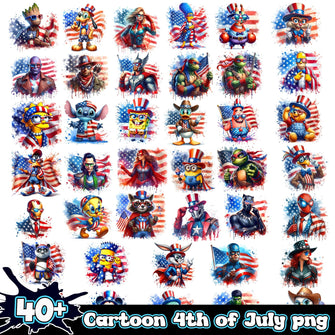 4th of July Cartoon Bundle 40+ PNG 