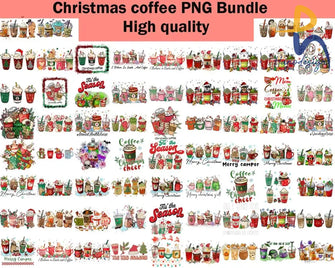 50+Christmas Coffee Latte Png - Christmas 2022 Digital Download Svg