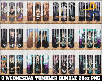 8 Wednesday Tumbler Png - Addams Family Tumbler Wrap Png 20Oz Svg