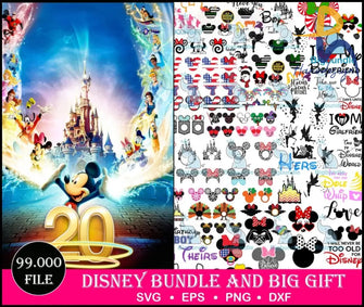 99K+ Mega Bundle Disney Designs Fun Svg Big Svg And For Cricut Files Clipart Svg