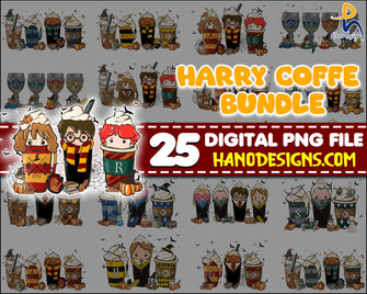 Harry Coffee Latte Png - Magical Wizard and Witches SVG bundle - Magic SVG Wizard - Digital Download