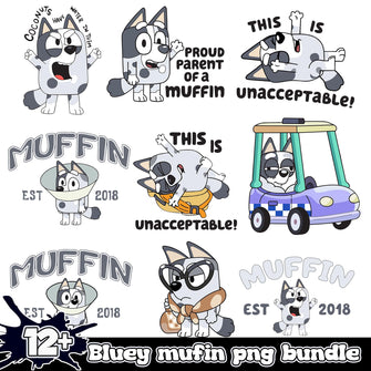 Bluey Muffin Bundle 12+ PNG
