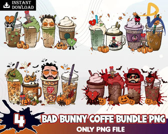 Bunny Png| Bad Bunny Coffee Cups| Halloween Cups|Digital Download| Png| Halloween| Png Svg
