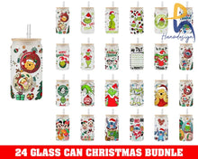 Cartoons Christmas 16Oz Libbey Can Glass Wrap Stitch Grinch Png Svg