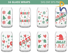 Christmas Can Glass Wrap Bundle - Oh Tree Cake 16 Oz Libbey Glass Svg Gnomes Svg Tis The Season