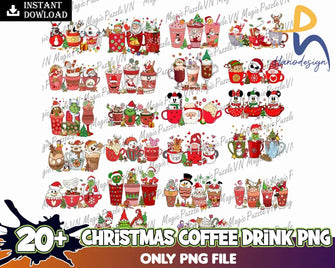 Christmas Coffee Latte Png Bundle 20 Png Svg