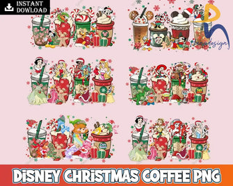 Christmas Coffee Latte Png Disney Merry Coffe Png Red Peppermint Iced Digital Download Svg