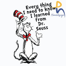 Everything I Need To Know Learned From Dr Seuss Svg Png Dxf Eps Digital File Dr0601217 Svg