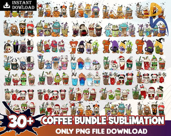 Fall Coffee Bundle Png Horor Halloween Sublimation Svg