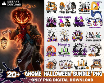 Gnome Halloween Bundle Png Digital File Svg