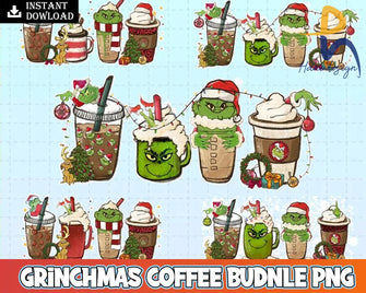Grinch Coffee Drink Png Christmas Sublimation Designs Png Svg