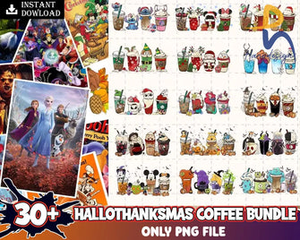 Happy Hallothanksmas Coffee Bundle Png Clipart Fall Halloween Png Christmas Svg