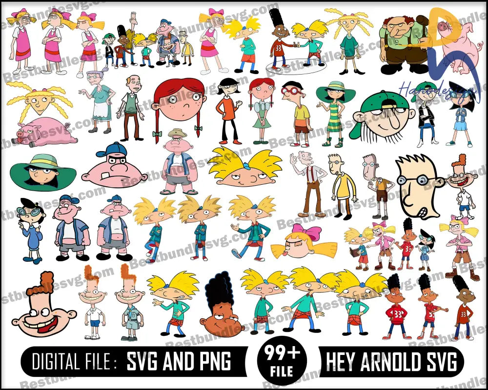 Hey Arnold, Hey Arnold Svg, Cartoon Svg,Disney svg Digital Download ...