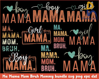 Ma Mama Mom Bruh Mommy And Me Funny Svg Happy Mother Day Mothers Life Motherhood