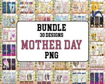 Mothers Day Tumbler Bundle Wrap Sublimation Design 20 Oz Skinny Gift For Mom Png Svg