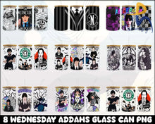 New Addams Family Wednesday Glass Wrap Png 16Oz Libbey Can Svg
