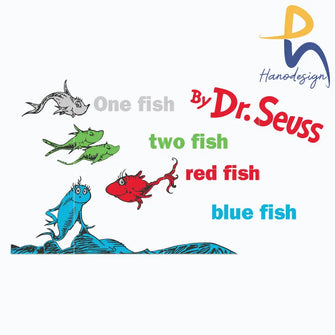 One Fish Two Red Blue Svg Dr Seuss Png Dxf Eps File Dr0302213 Svg