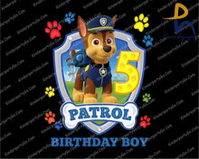 Paw Patrol Chase Png Bundle. Birthday Shirt Family Shirts Iron On Svg
