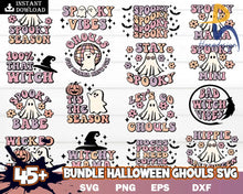 Spooky Season Svg Cute Halloween Hot Ghoul Ghost Vibes Retro Cut File