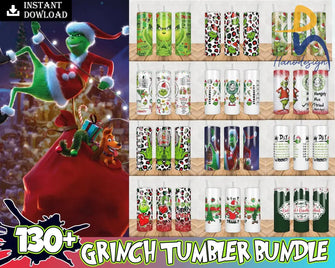 The Grinch Christmas 20Oz Skinny Tumbler Sublimation Designs For Straight/Tapered Design Svg