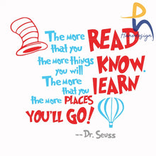 The More That You Read The Things Will Know Learn Places Youll Go Svg Png Dxf Eps File Dr00070 Svg