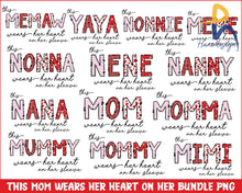 This Mama Png Sublimation Design Mom Wear Her Heart On Sleeve Bundle Designs Svg