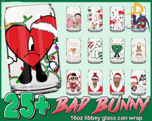 Ultimate Christmas Libbey 16Oz Can Glass Png Bundle Wrap Grinch Dxf Cut File Svg