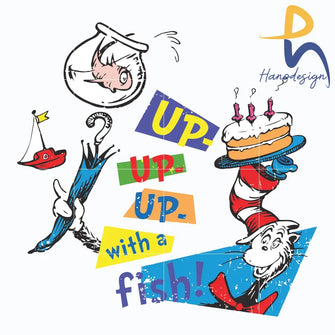 Up Up With A Fish Svg The Cat In The Hat Dr Png Dxf Eps File Dr05012126 Svg