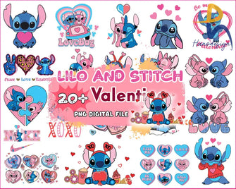 Updated 2 - 20+ Stitch Valentines Day Bundle And Angel Svg Png Eps Dxf Files Designs Svg