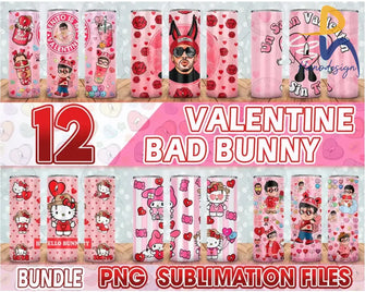 Valentine Bad Bunny Glass Tumbler 20Oz Trendy Png Benito Svg