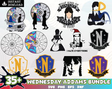 Wednesday Addams Svg Bundle Family Halloween Png Unisex Shirt Png Cut File For Cricut Svg