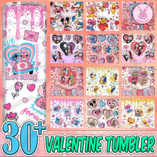 Cartoon Valentine Tumbler 20oz Design PNG Bundle
