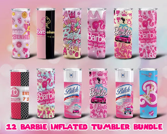 12+ Barbie Inflated Tumbler 3D Wrap PNG bundle, Instant download
