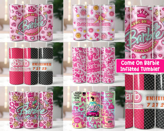 Come On Barbie Let's Go Party Inflated Tumbler Wrap PNG bundle