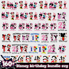 Disney birthday number bundle svg
