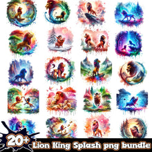 Lion King Splash and Watercolor bundle Png