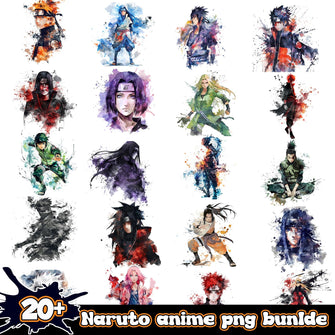 Naruto Anime Watercolor png bundle