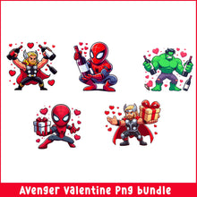 Avenger valentine clipart bundle png