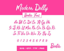 Barbie Font bundle png,  Come On Barbi Let's Go Party Pink svg